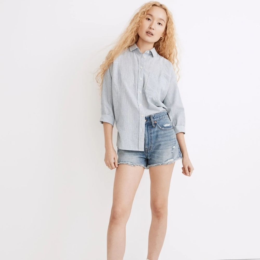 Madewell Relaxed Denim Shorts Destructed Edition, Color Renfield Wash Size 25